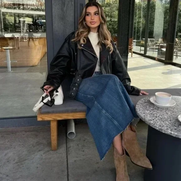 Zara Stretch Denim Pencil Skirt - Picture 11 of 13